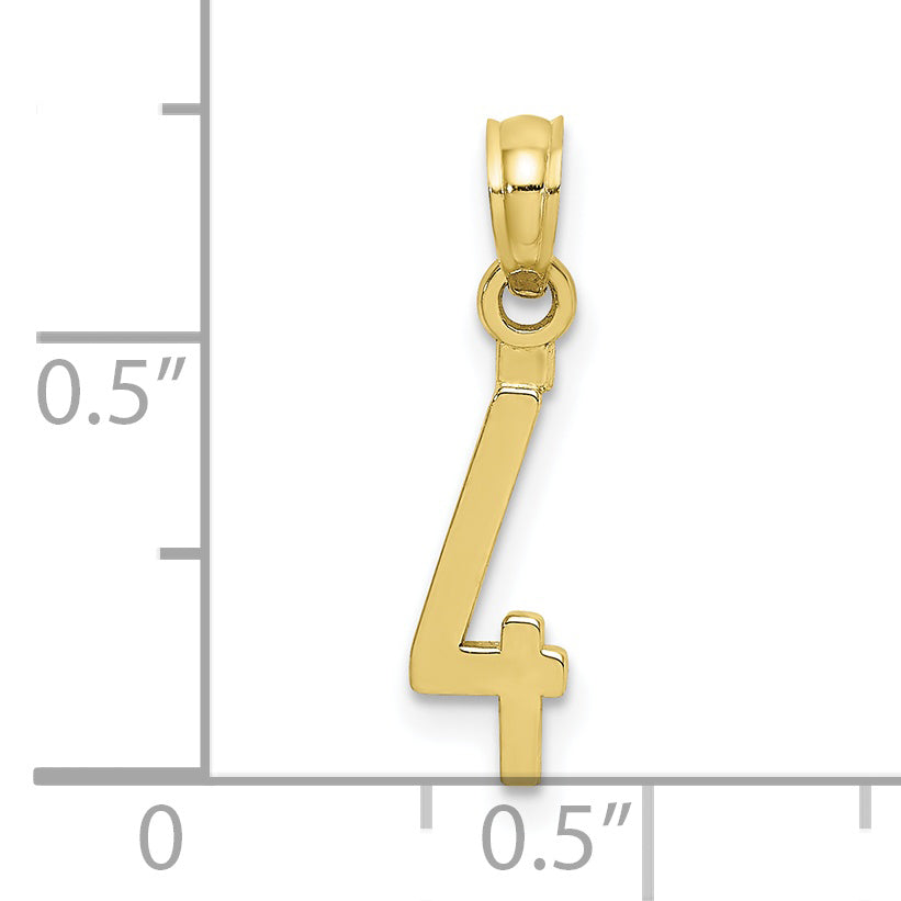 10K Number 4 Block Charm