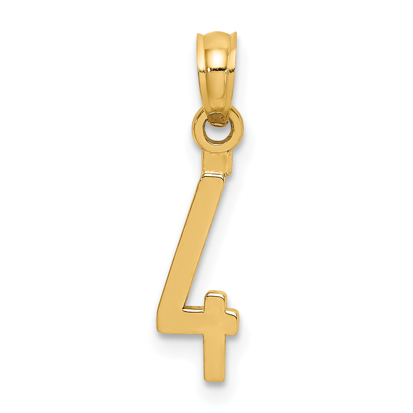 10K Number 4 Block Charm Main image