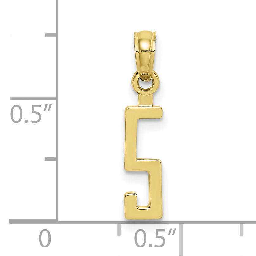 10K Number 5 Block Charm