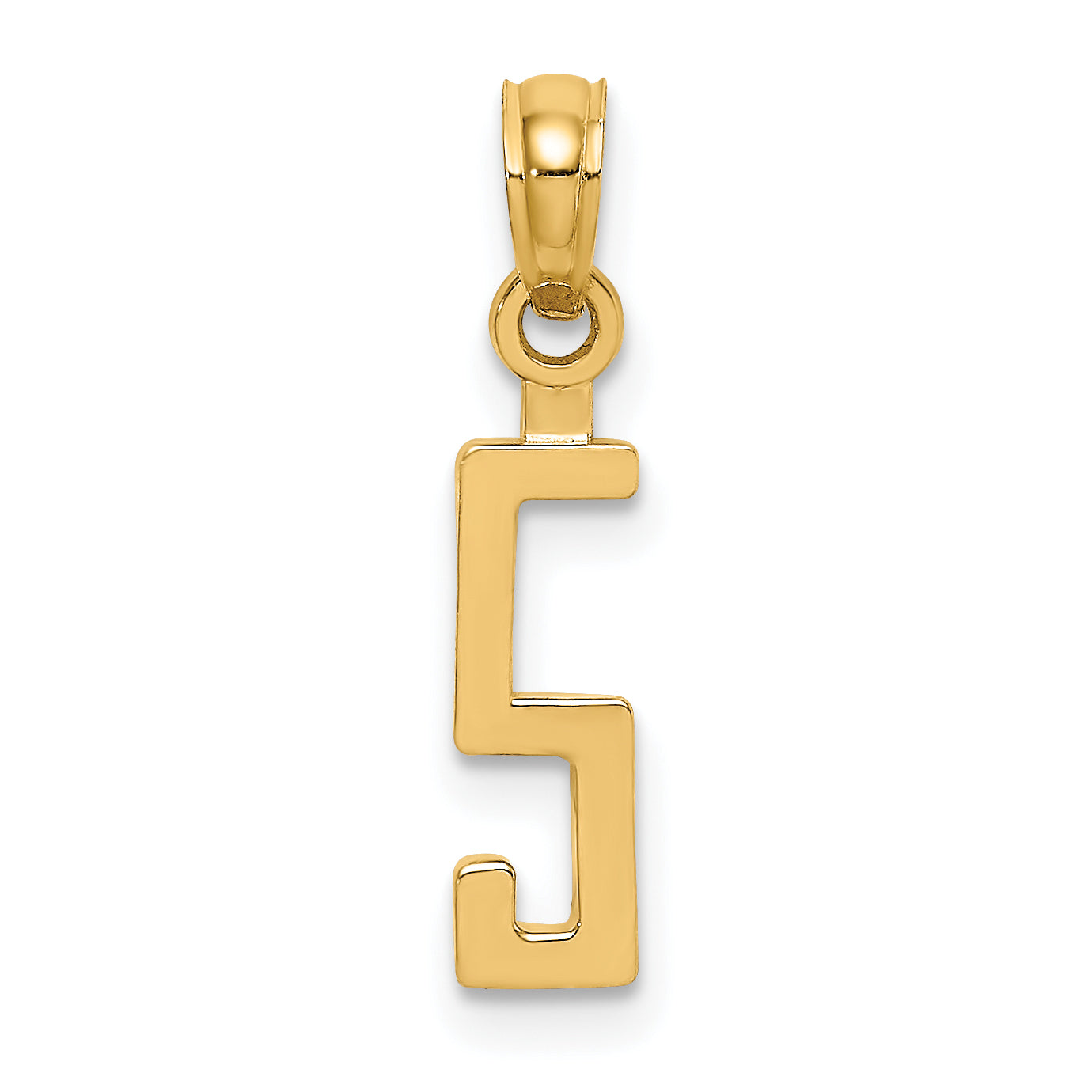 10K Number 5 Block Charm Main image