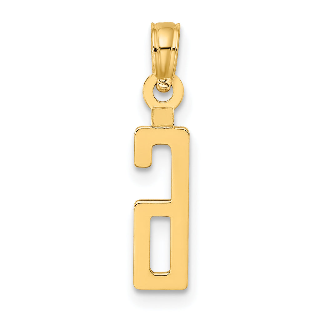 10K Number 6 Block Charm