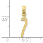 10K Number 7 Block Charm