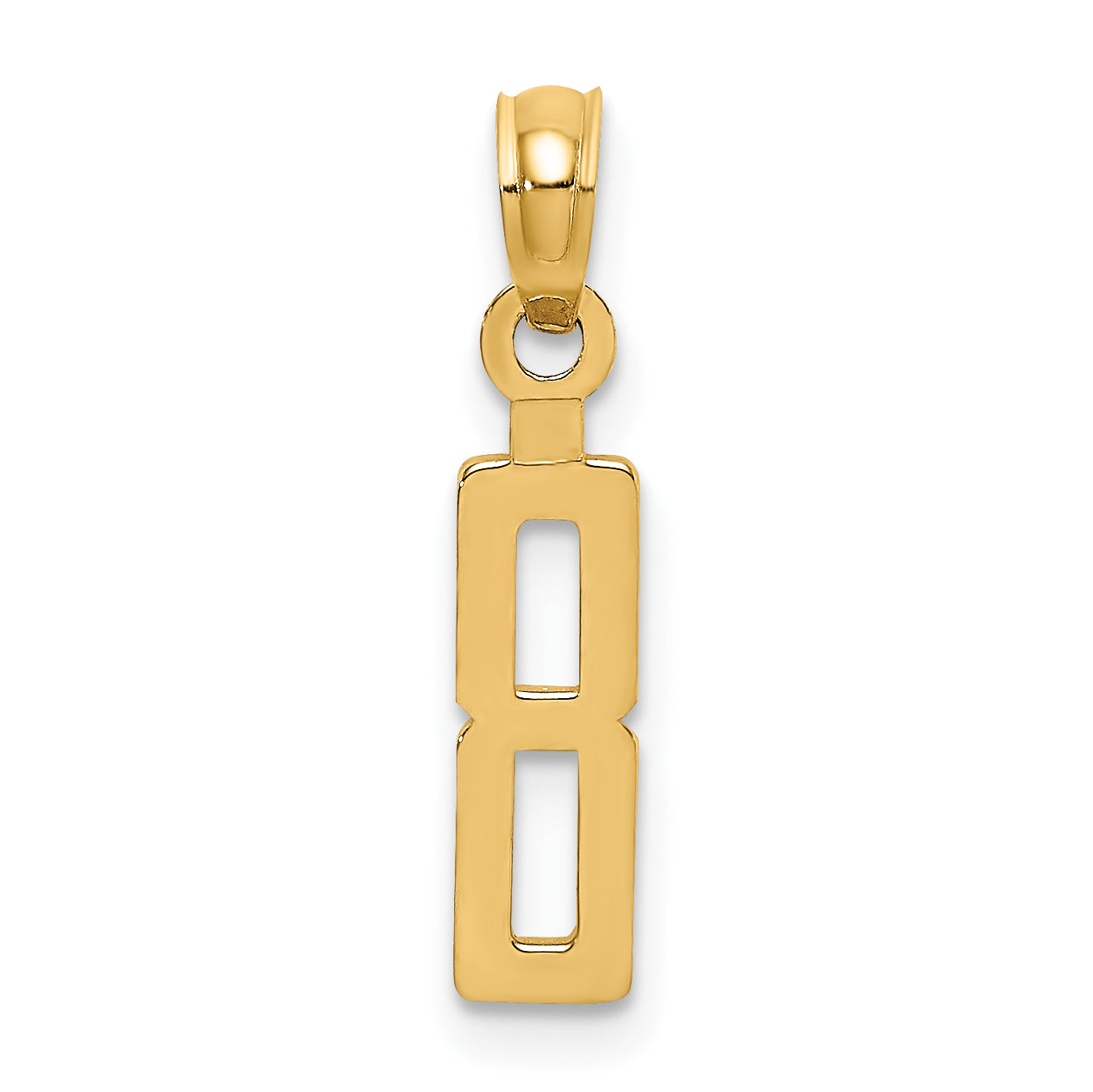 10K Number 8 Block Charm Main image