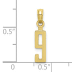 10K Number 9 Block Charm
