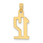 10K Number 12 Pendant