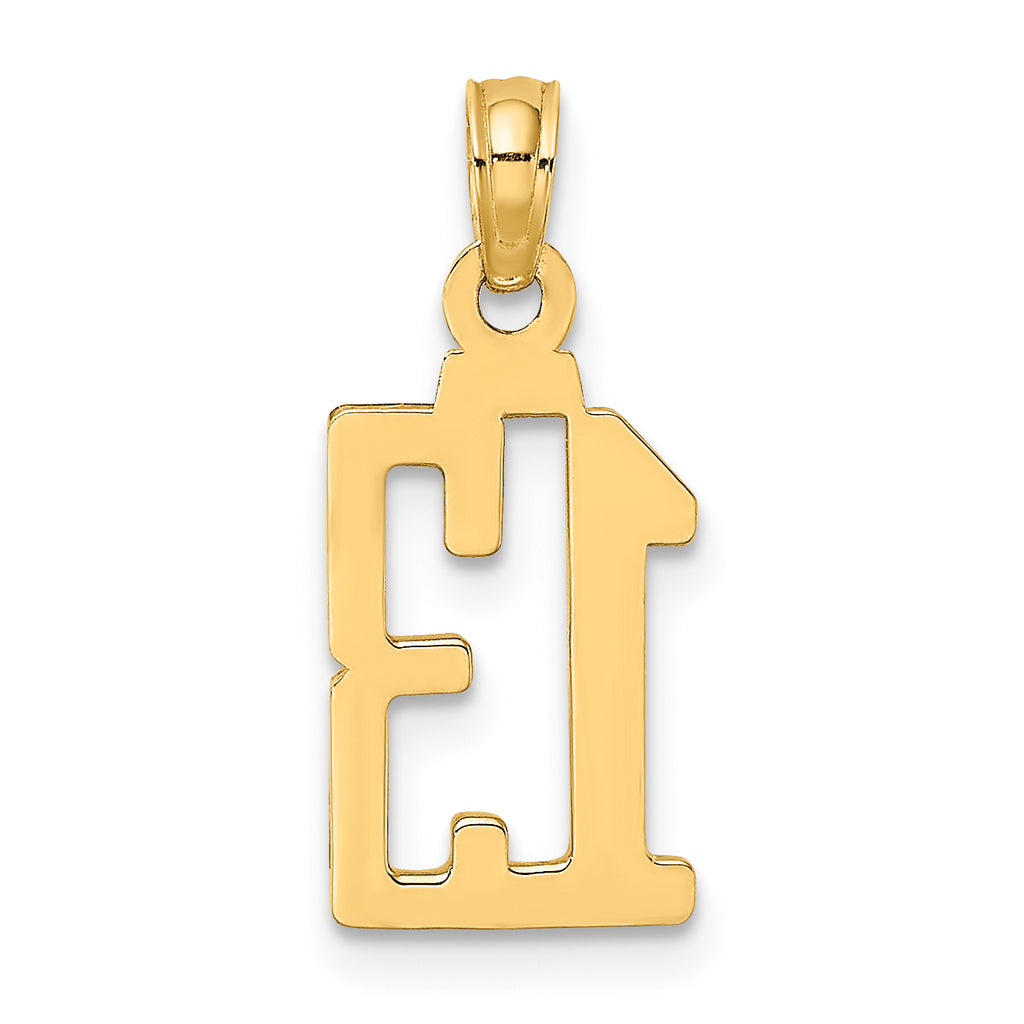 10K Number 13 Pendant