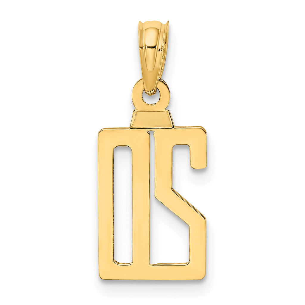 10K Number 20 Pendant