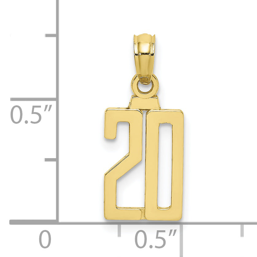 10K Number 20 Pendant