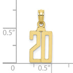 10K Number 20 Pendant