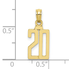 10K Number 20 Pendant