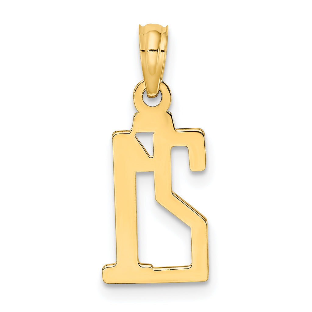 10K Number 21 Pendant