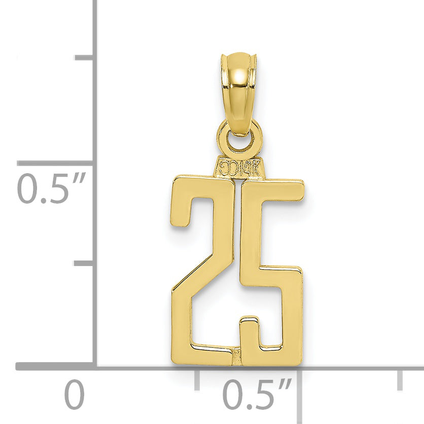 10K Number 25 Pendant