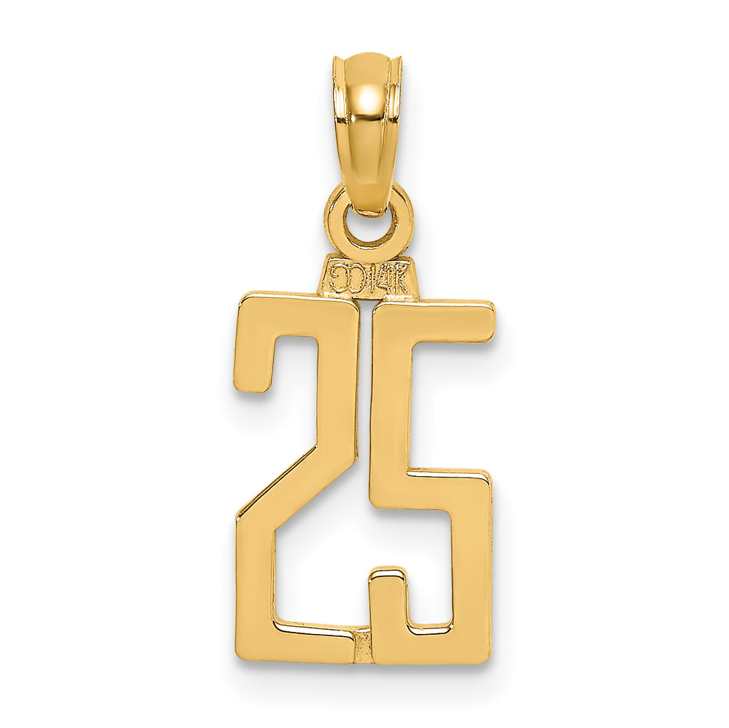 10K Number 25 Pendant