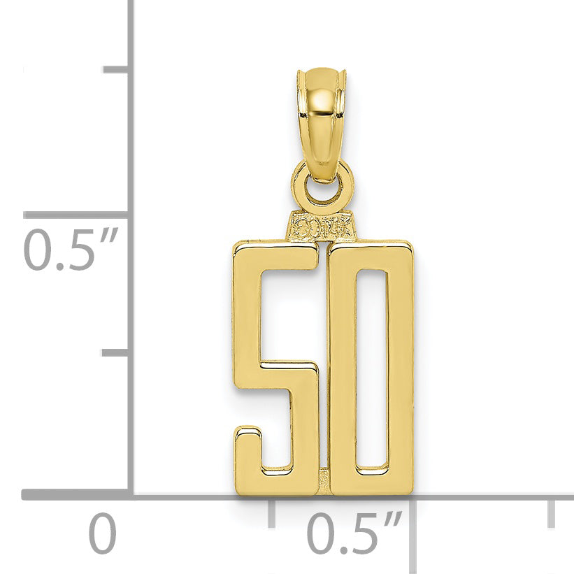 10K Number 50 Pendant