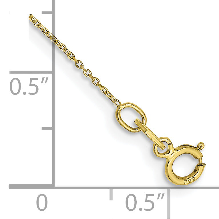 10k .6mm Diamond Cut Round Open Link Cable Chain Anklet Secondary image