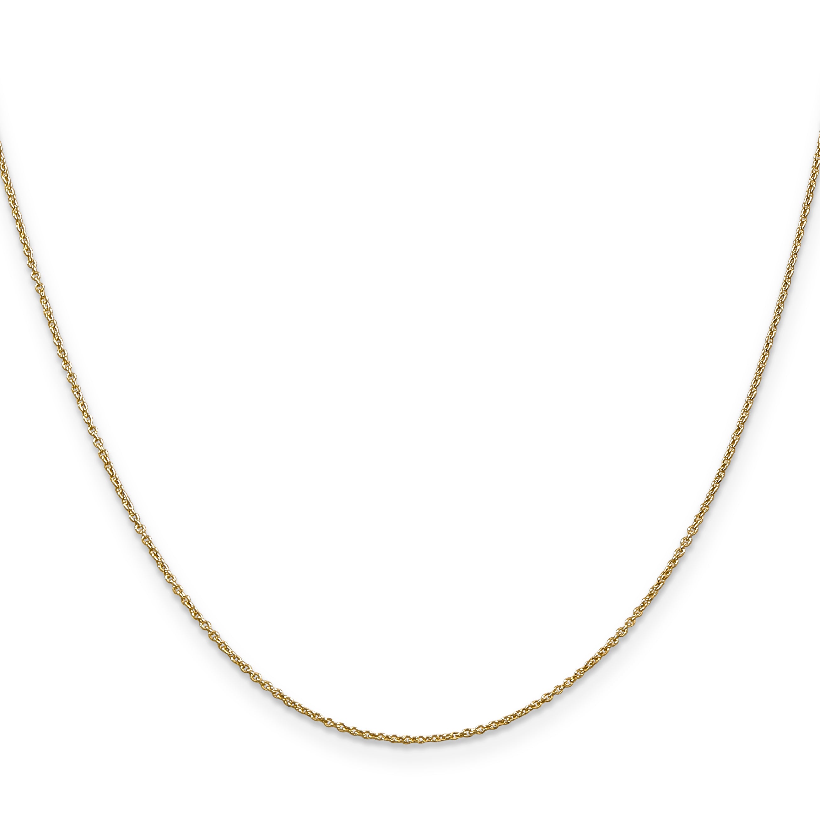 Cable Chain Necklace in 10K Yellow Gold, 0.9mm Secondary image