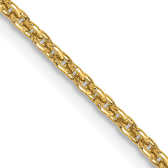 10k 2mm Round Open Link Cable Chain