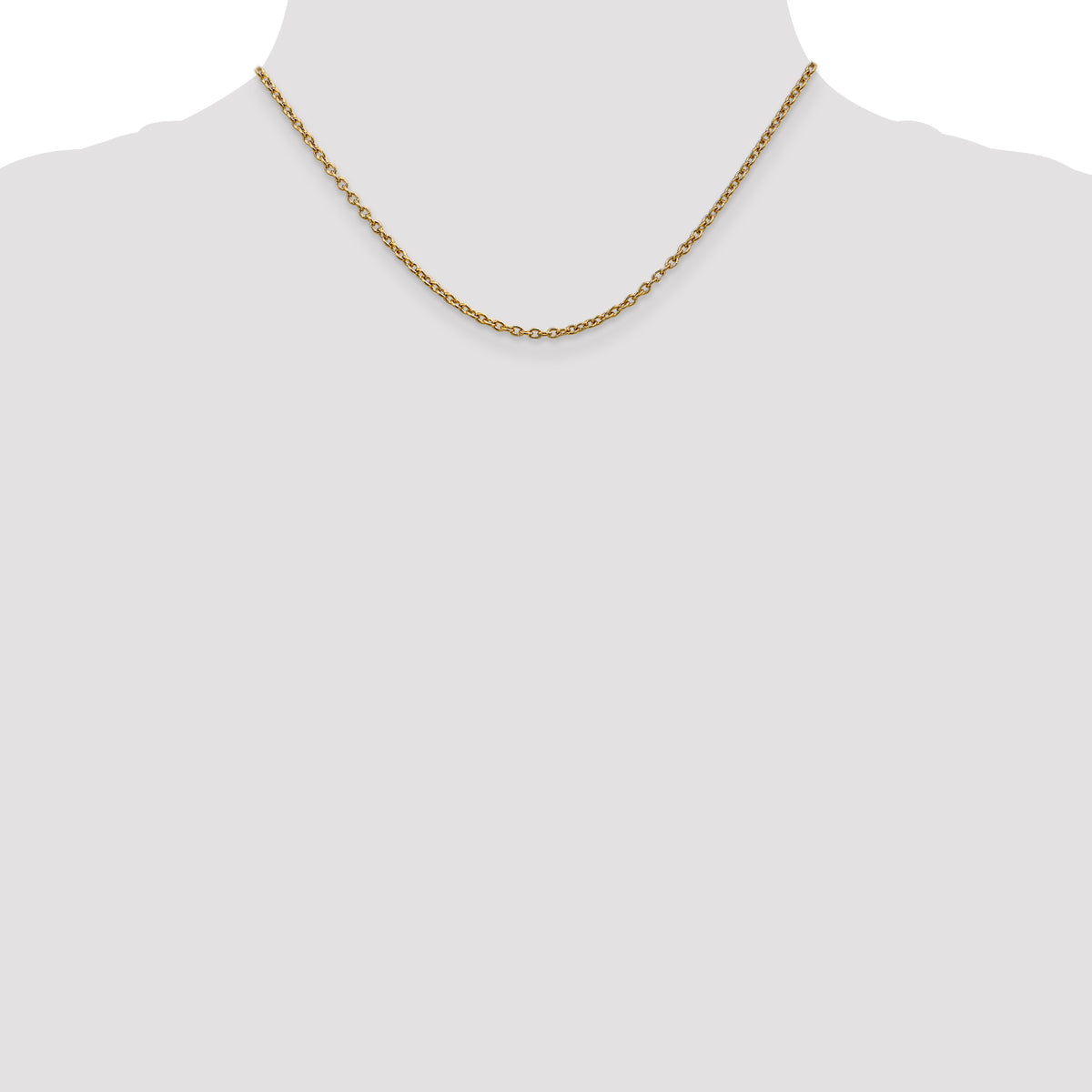 Cable Chain Necklace in 10K Yellow Gold, 2.4mm, 16–30 Inch - Sophia Jewelers