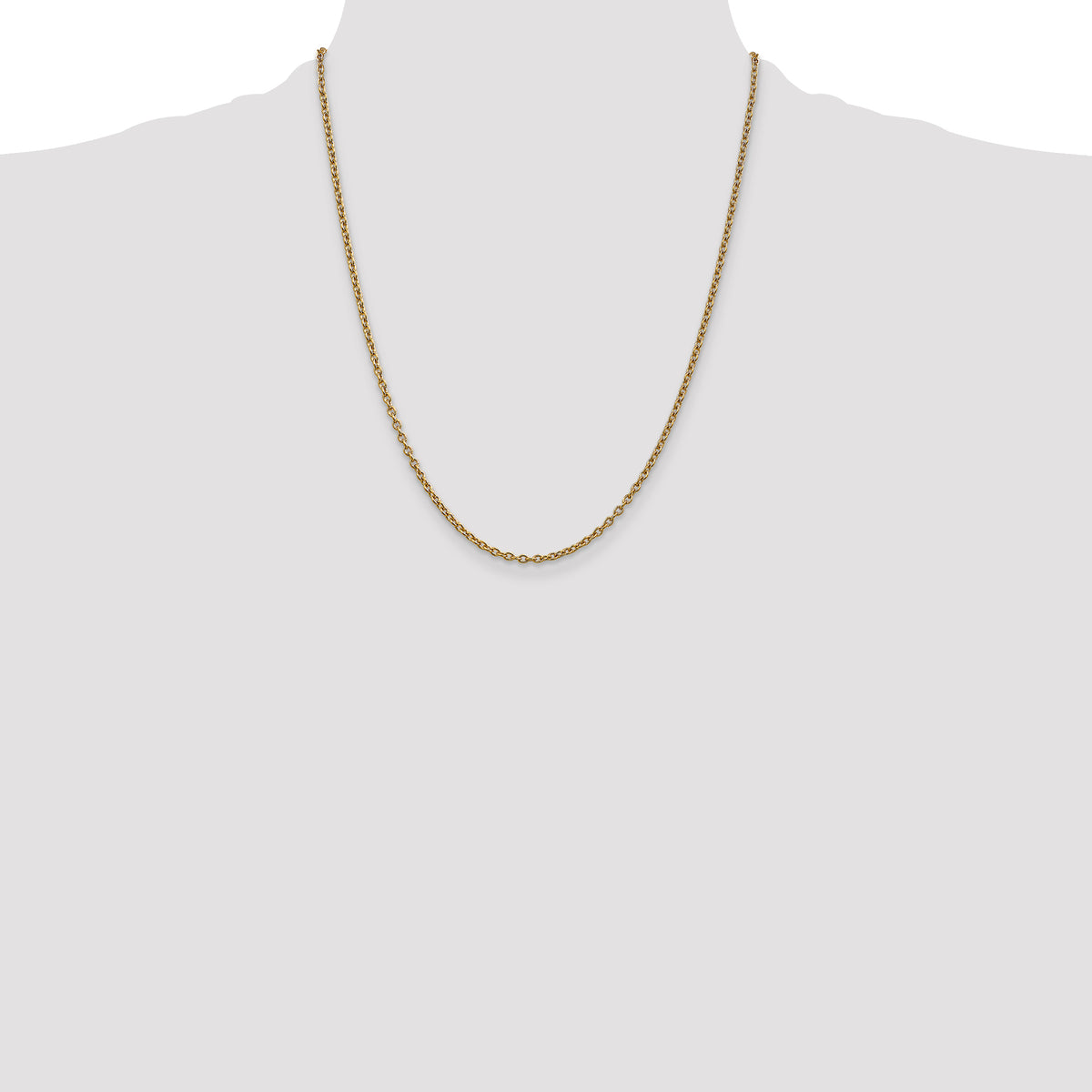 Cable Chain Necklace in 10K Yellow Gold, 2.4mm, 16–30 Inch - Sophia Jewelers