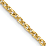 Cable Chain Necklace in 10K Yellow Gold, 2.4mm, 16–30 Inch