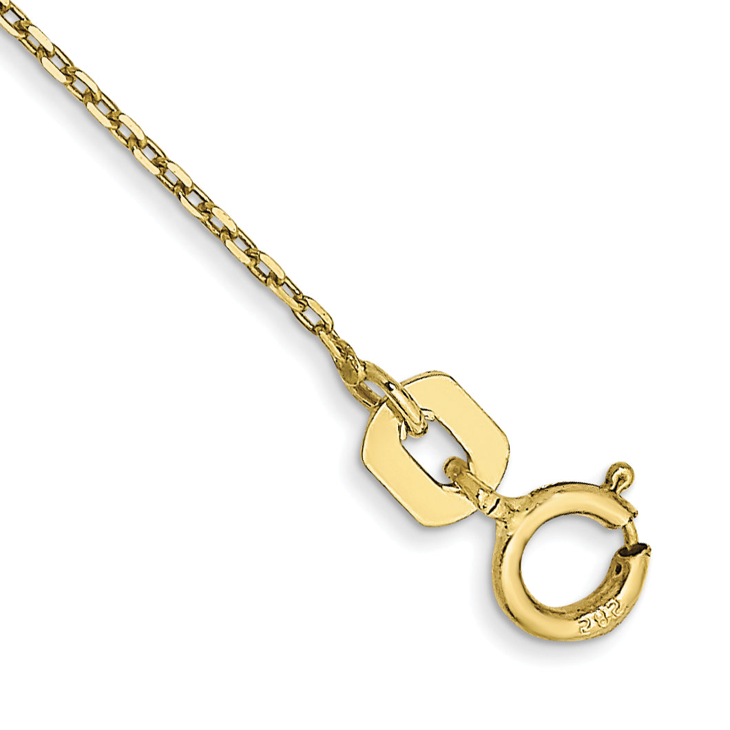 10k .8mm D/C Cable with Spring Ring Clasp Chain Anklet Main image