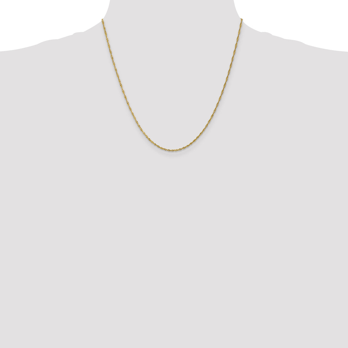 Singapore Chain Necklace in 10K Yellow Gold, 1.4mm - Sophia Jewelers