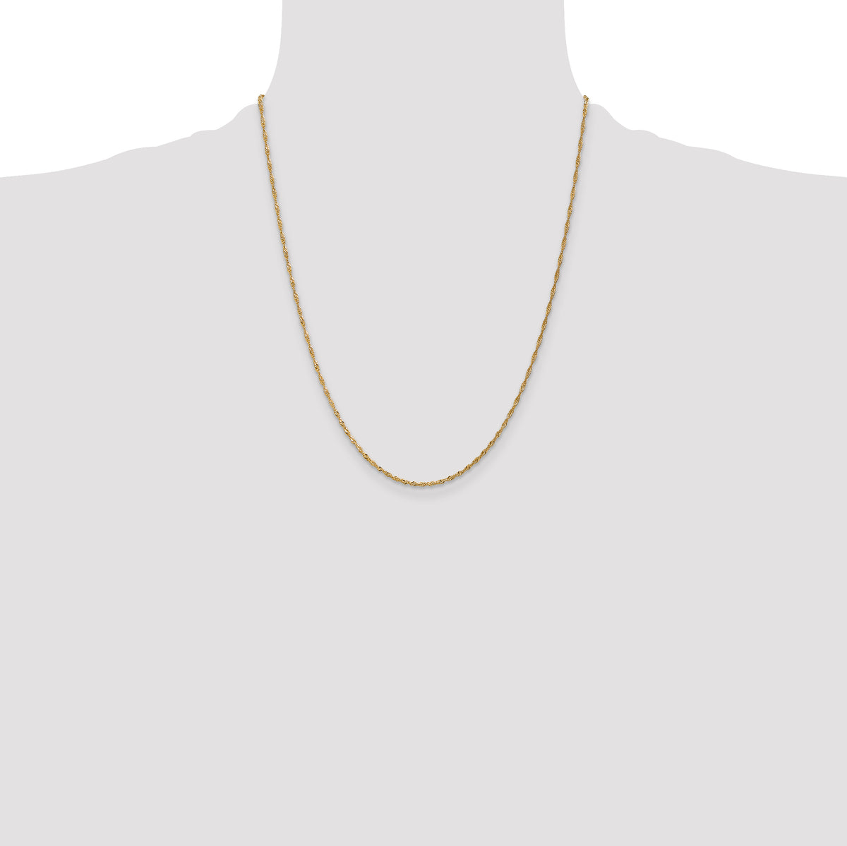 Singapore Chain Necklace in 10K Yellow Gold, 1.4mm - Sophia Jewelers
