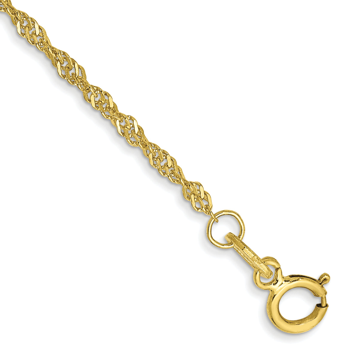 Singapore Chain Necklace in 10K Yellow Gold, 1.4mm - Sophia Jewelers
