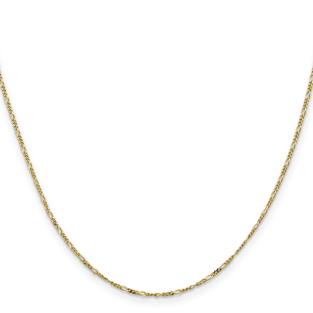 10k 1.25mm Flat Figaro Pendant Chain