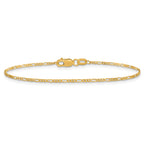 10k 1.25mm Flat Figaro Chain Anklet