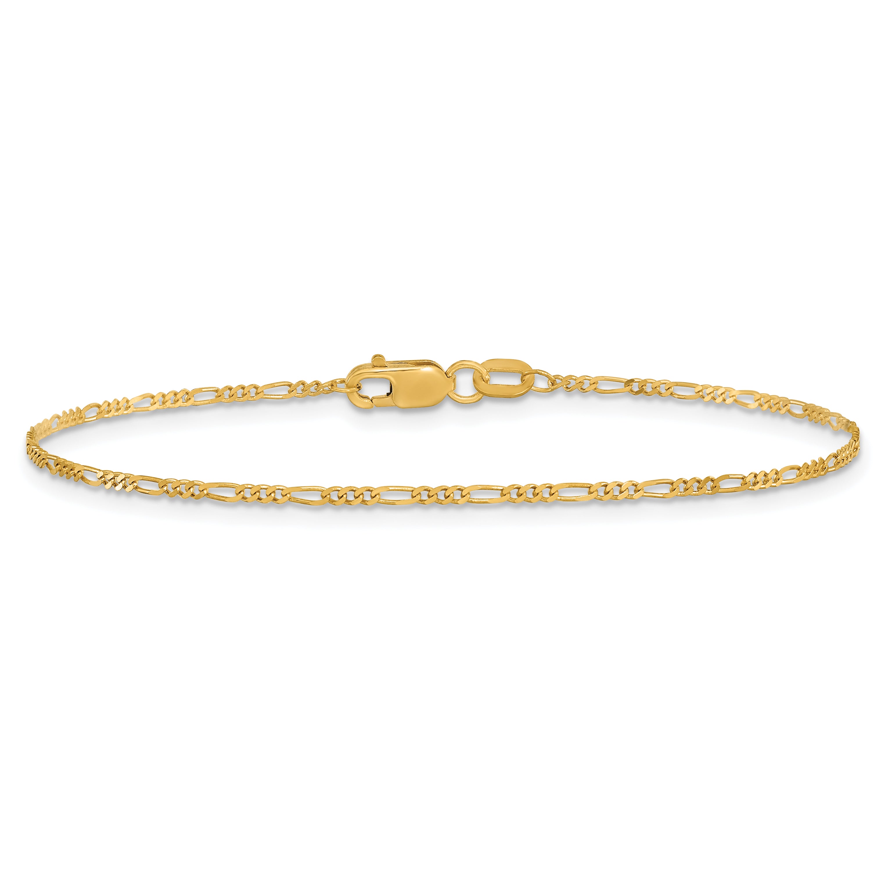 10k 1.25mm Flat Figaro Chain Anklet