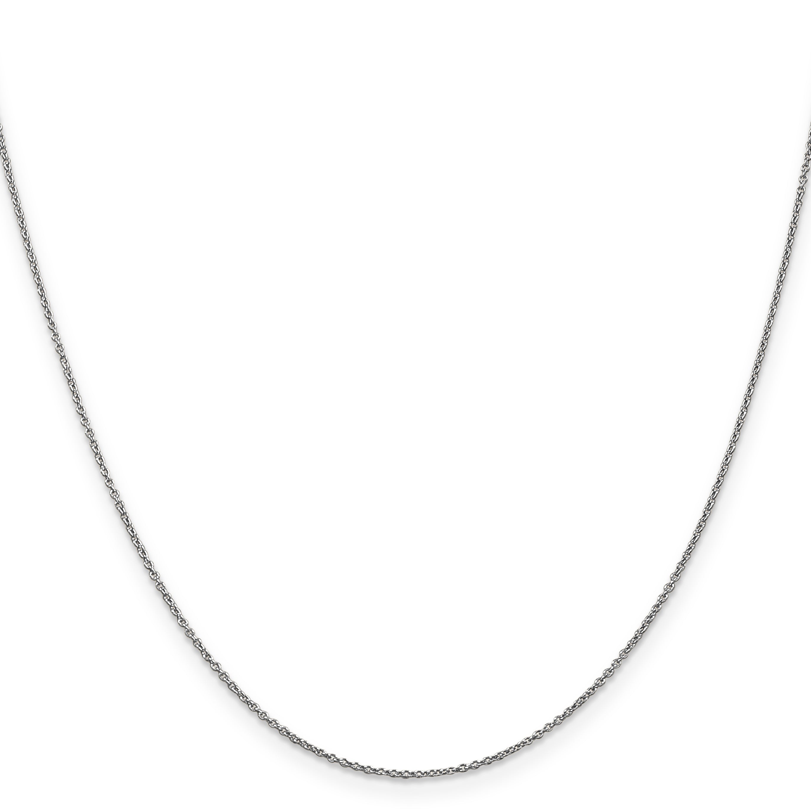 Cable Chain Necklace in 10K White Gold, 0.9mm Secondary image
