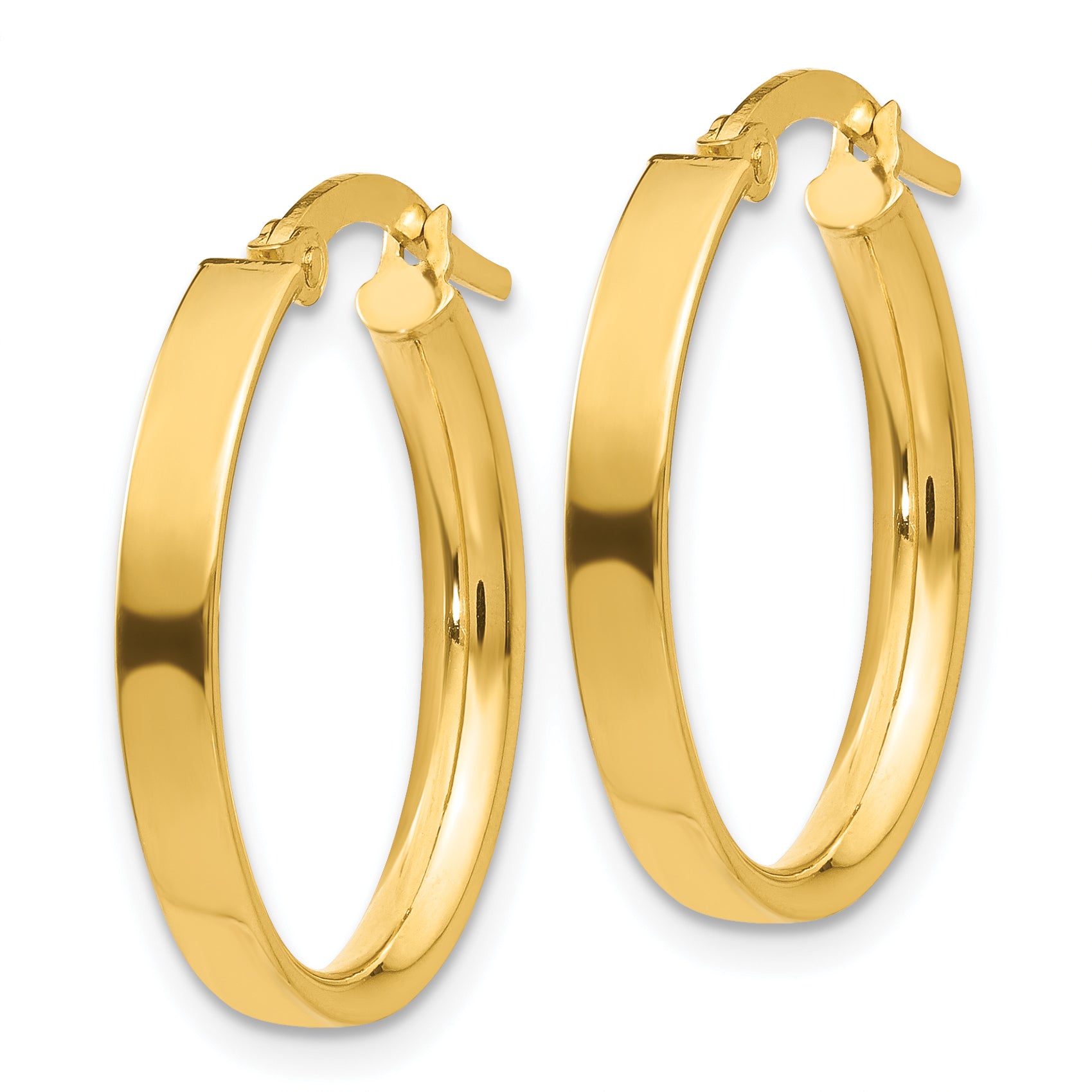 10k Oval Hoop Earrings Secondary image