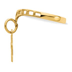 10k Polished Cross Dangle Charm Ring