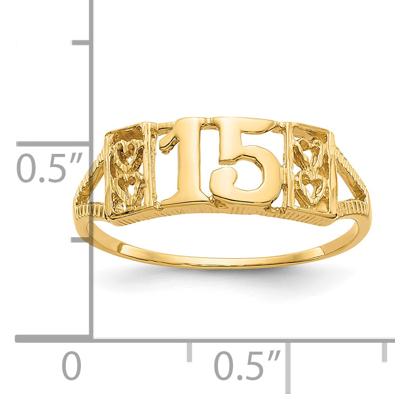 10k Childs Polished Open Cross Ring