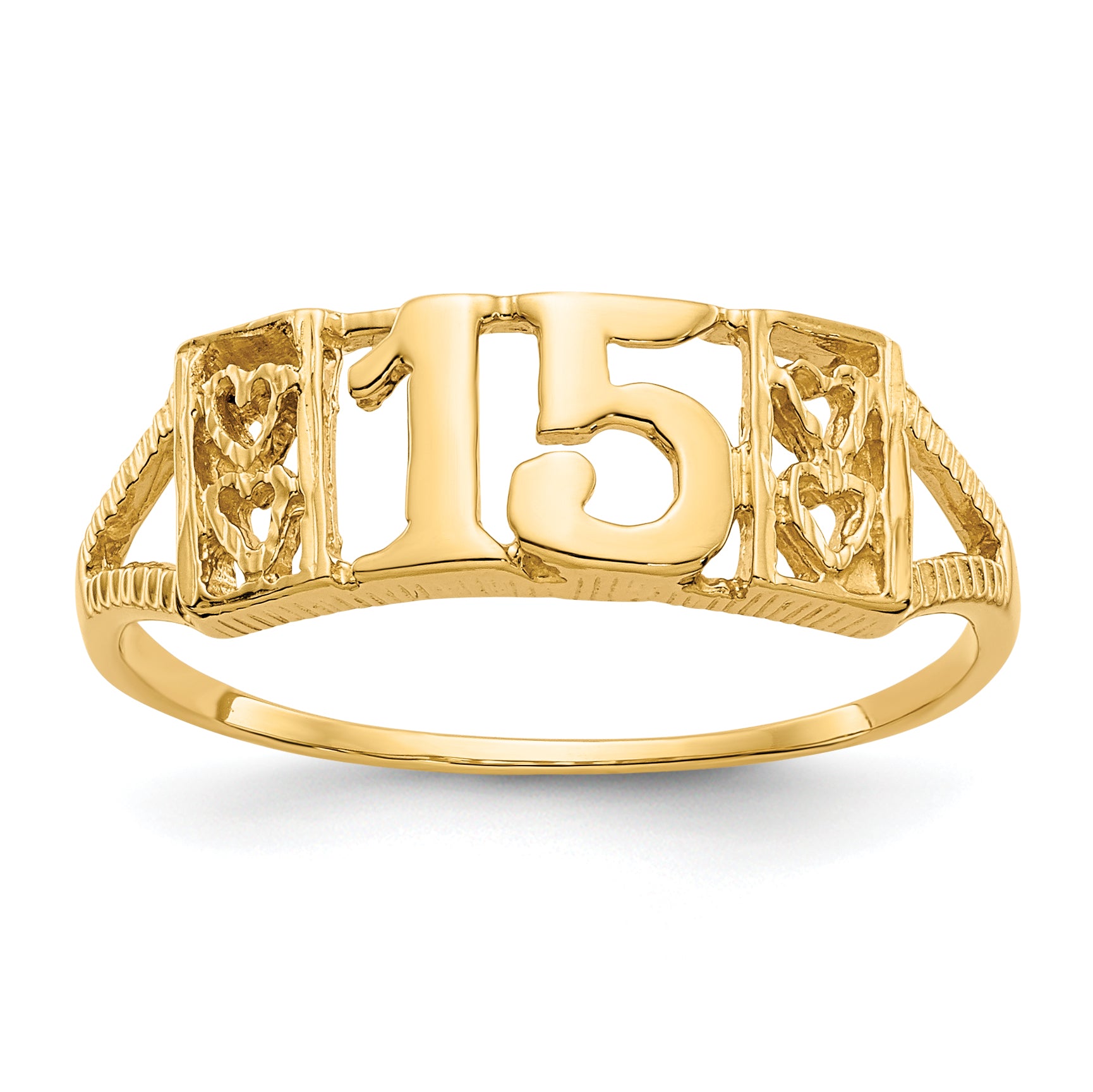 10k Childs Polished Open Cross Ring