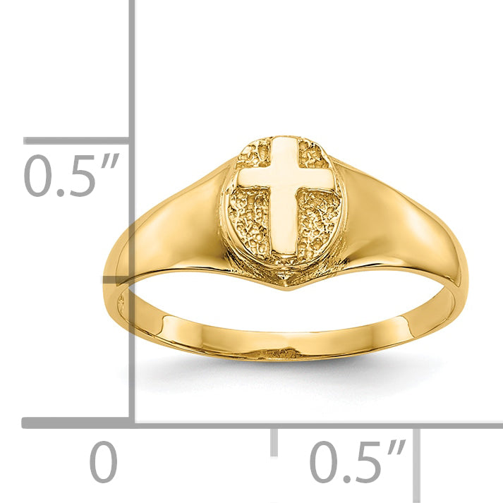 Cross Ring in 10K Yellow Gold, Size 4 Secondary image