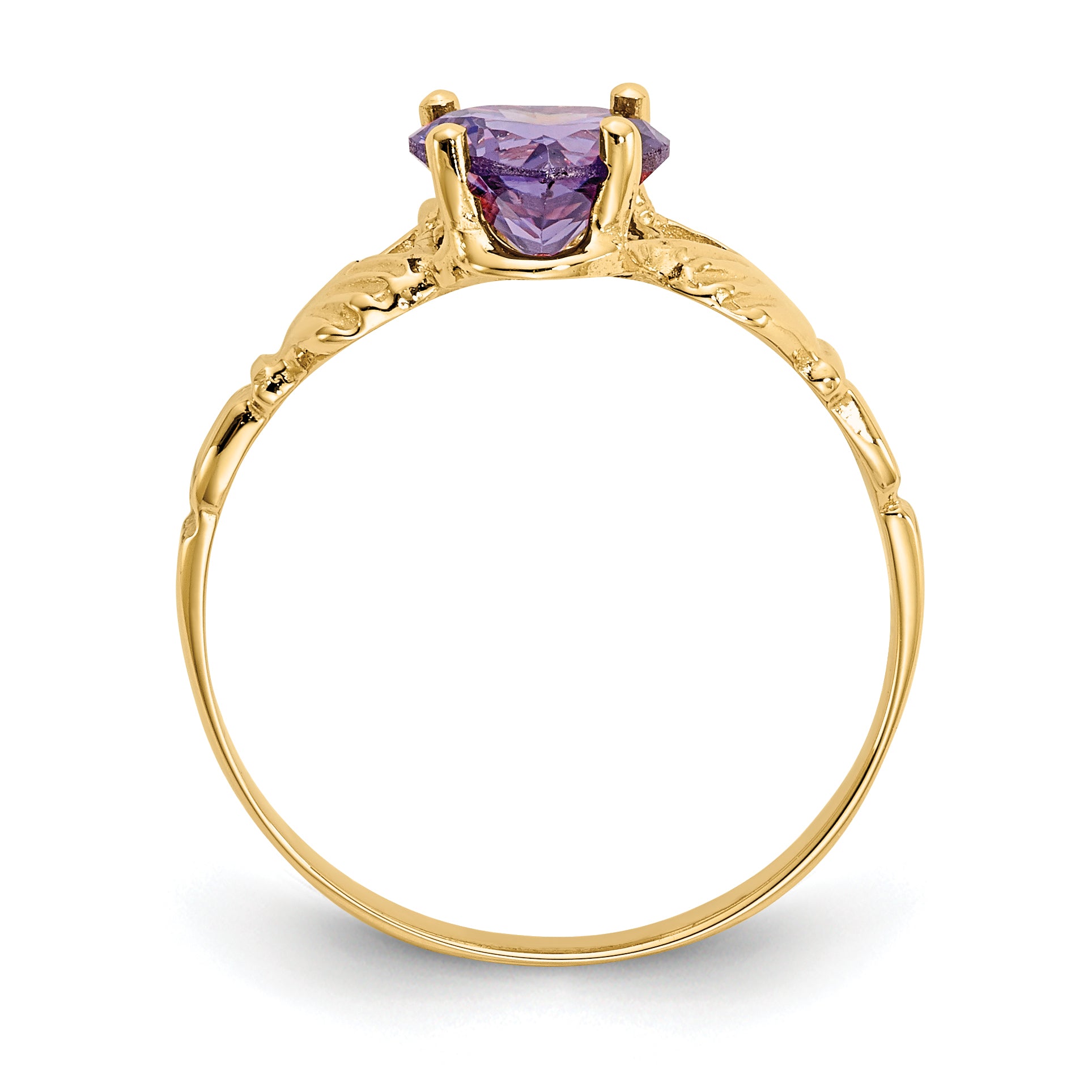 10k February Birthstone Claddagh Ring Secondary image