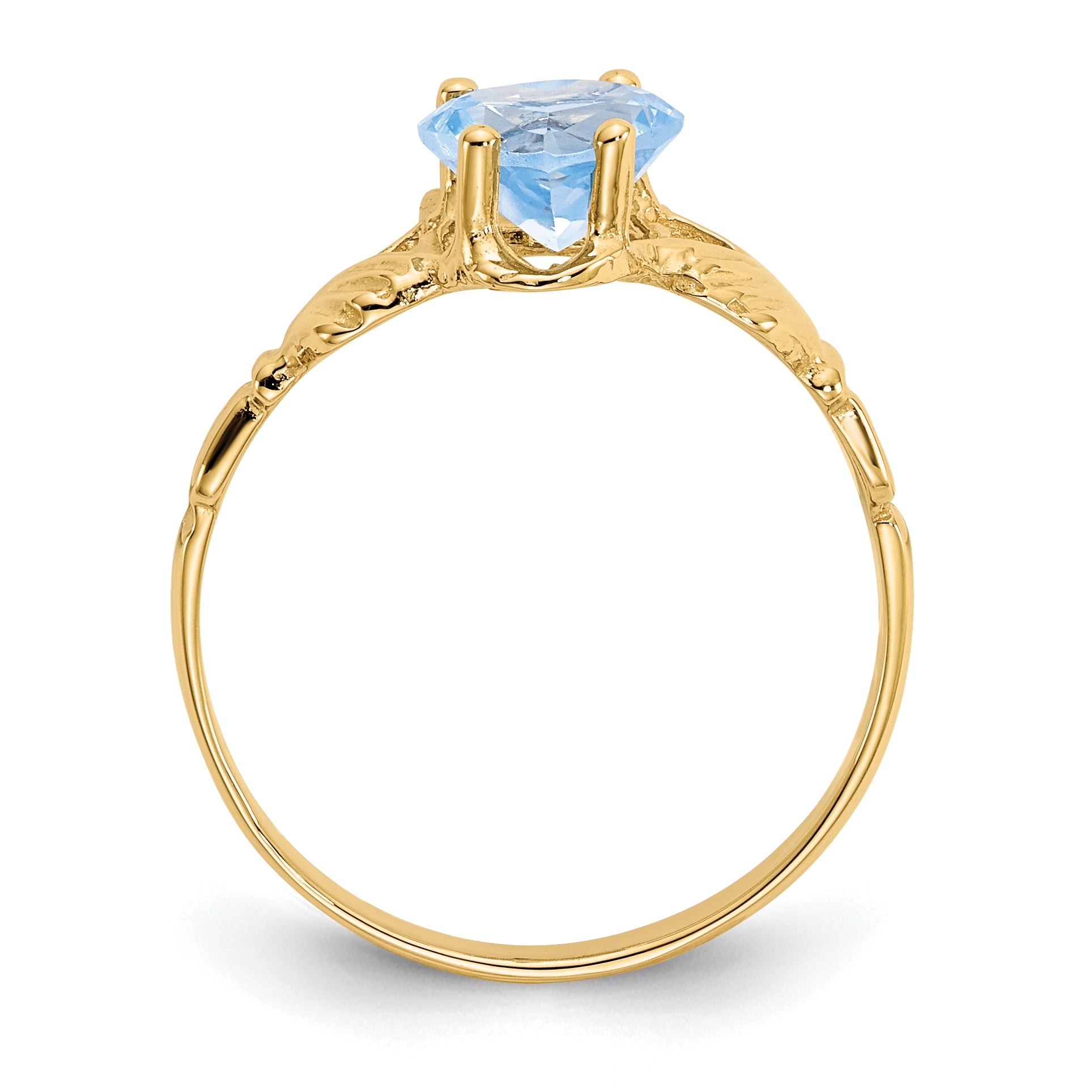 10k March Birthstone Claddagh Ring Secondary image