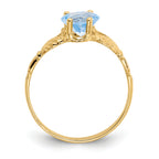10k March Birthstone Claddagh Ring