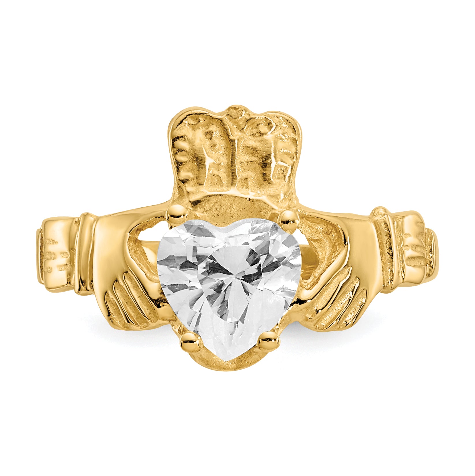 10k April Birthstone Claddagh Ring
