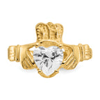 10k April Birthstone Claddagh Ring