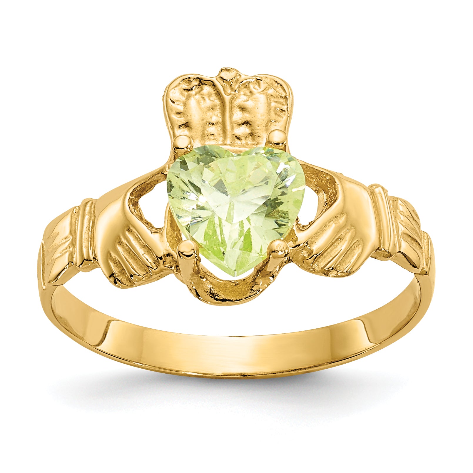 10k August Birthstone Claddagh Ring Main image