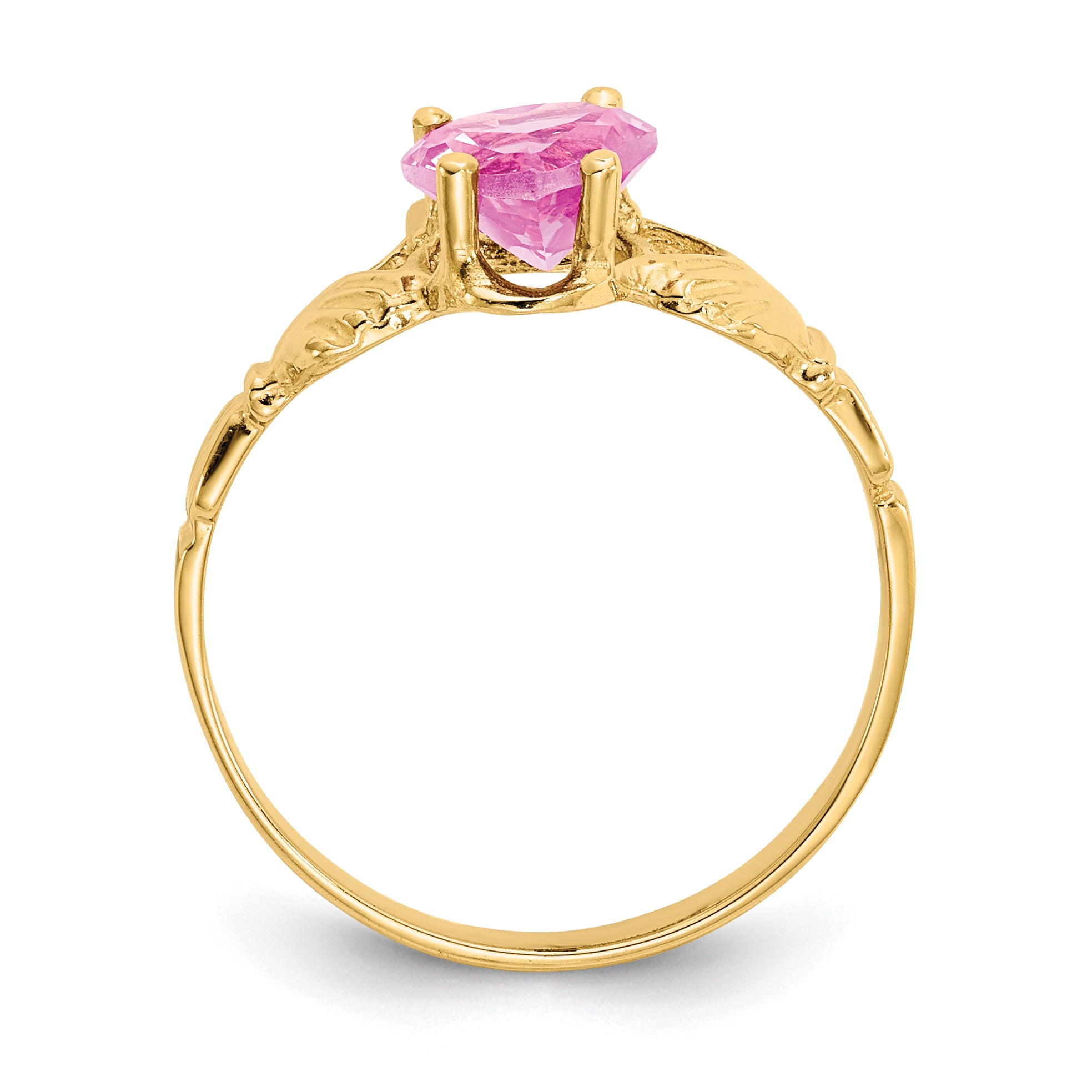 10k October Birthstone Claddagh Ring