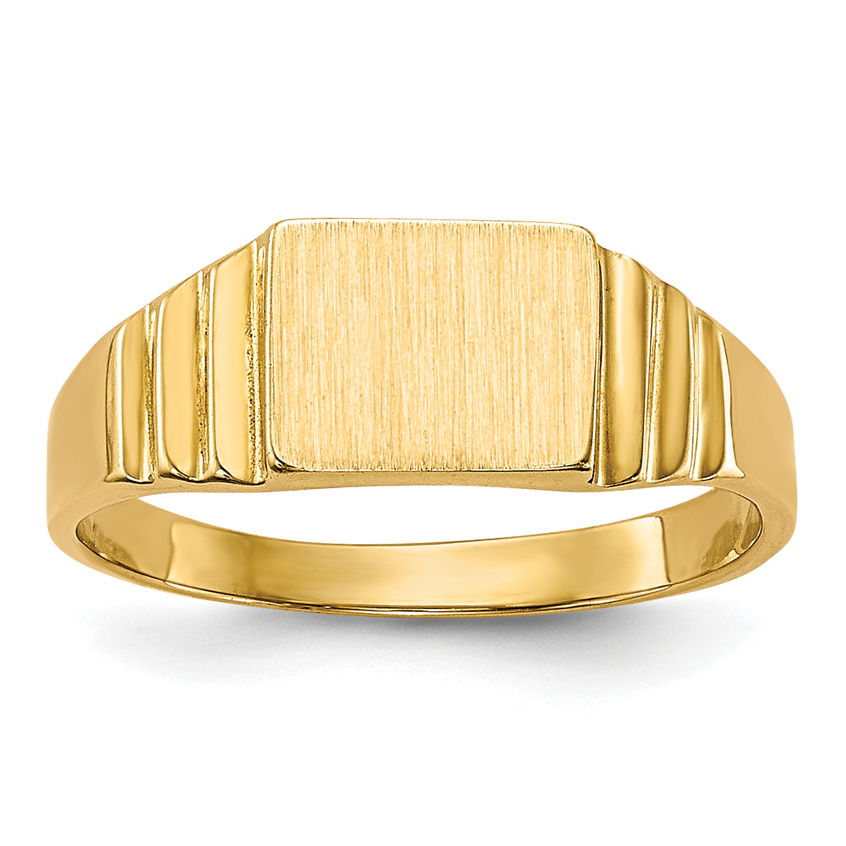 10K Satin Rectangular Child's Signet Ring Main image