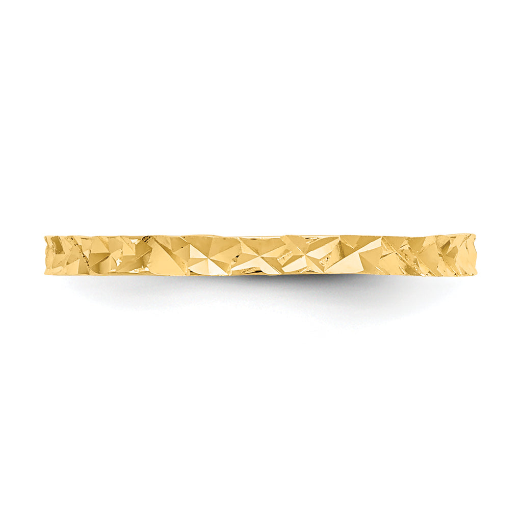 10K Diamond-cut Design Band Childs Ring