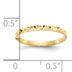 10K Diamond-cut Design Band Childs Ring