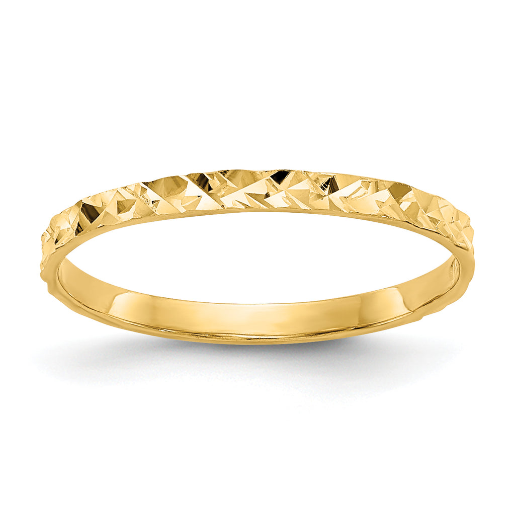 10K Diamond-cut Design Band Childs Ring