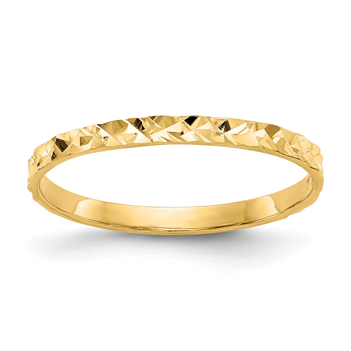 10K Diamond-cut Design Band Childs Ring