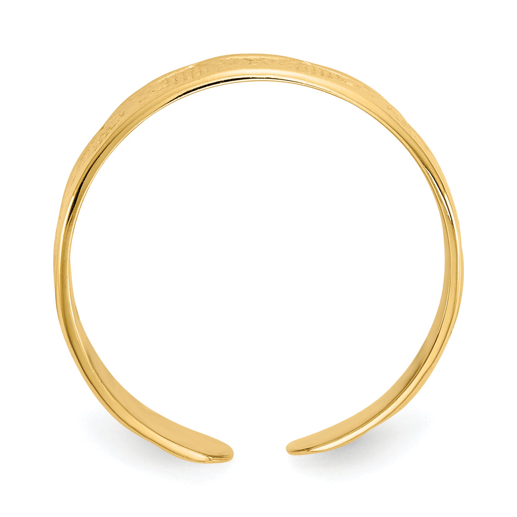 10K Adjustable Polished Band Toe Ring